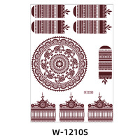 Fabricant professionnel – Autocollants de tatouage temporaire au henné imperméables, motif Mehndi pour les deux mains, couleur marron, pour le visage et le corps, pour femmes et filles