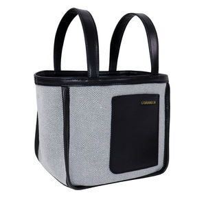 Sac fourre-tout écologique SENDA Simple Vintage pour femme, fermeture ouverte, deux poignées, bandoulière amovible, 1-1,9 L, en toile à lettres - Product Image 2