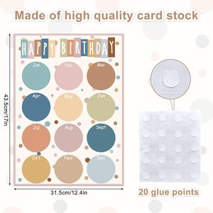 Póster de feliz cumpleaños con puntos coloridos, pancartas de papel con impresión digital para decoración de fiestas de cumpleaños, ecológicas para niños - Product Image 2