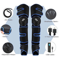 Masseur de jambes chauffant à compression d'air en gros pour le soulagement des cuisses, des mollets, des pieds et des genoux avec commande filaire manuelle
