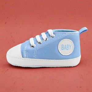 Sepatu bayi perempuan kasual bertali uniseks terlaris sepatu bayi Pre Walker kanvas - Product Image 4