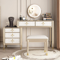 Table de maquillage et de coiffage haut de gamme en bois massif, style luxe léger, pour petit appartement, chambre à coucher, modèle BK-03