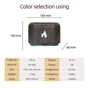 Diffuseur d'arômes de bureau 150ml, humidificateur à lumière de flamme USB pour la maison et le bureau, avec fonction minuterie 8 heures - Product Image 4