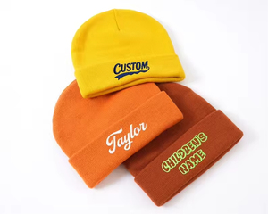 Wholesale BSCI OEM Custom High Quality Unisex Acrylic Plain Dyed Embroidery Knitted Gorras Winter Ski Hat Woven Label <b>Beanie</b> - Product Image 5
