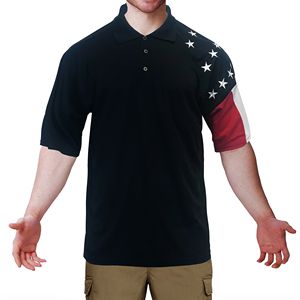 Couleur rouge prêt à expédier polos à manches courtes pour hommes Graphic Stretch Casual American Patriotic Raglan Golf Polos pour hommes - Product Image 4