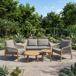 Luxury Contemporary Foldable Acacia Wood Eco-friendly Teak Wood Frame Outdoor Furniture Set Garden Sofa Dining Table Chair for - Product Image 3