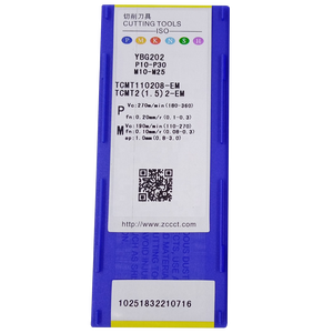 Herramientas CNC ZCC <span class=keywords><strong>CT</strong></span> TCMT110208-EM TCMT2(1.5)2-EM YBG202 YBG205H para Mecanizado de Metales en Tornos, para Procesamiento General, MOQ: 10 piezas - Product Image 2