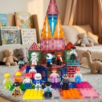 Wellbbplay 15 pièces Jouet de construction magnétique pour grands blocs – Ensemble éducatif de célèbres bâtiments pour enfants de 5 à 7 ans