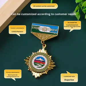 Distintivo Medaglia in Metallo Logo Auto Spilla Commemorativa Personalizzabile Distintivo Scolastico di Classe Fai-da-Te Creativo Personalizzato Placcato Oro - Product Image 3