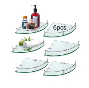 Accesorios de <span class=keywords><strong>baño</strong></span> montados en la pared de diseño moderno de alta calidad: estante de <span class=keywords><strong>baño</strong></span> de esquina de acero inoxidable y vidrio - Product Image 5