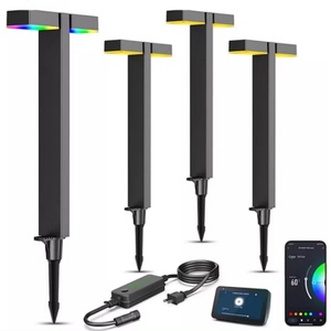 Lámpara LED Inteligente de Doble Cabezal para Jardín, Paisaje y Caminos, de Aluminio, con Control por Aplicación RGB, para Exteriores - Product Image 1