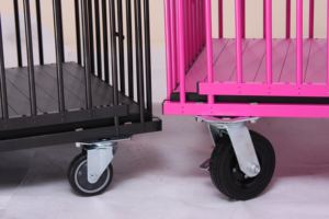 خفيفة الوزن 4 عجلات عربة الحيوانات الأليفة مريحة قابلة للطي عربة الكلب وعربة القط الناقل السفر صديقة - Product Image 4