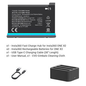 Batería de accesorios originales para cámara de acción deportiva de 1630mAh para Insta360 ONE X2 ONE R GO <span class=keywords><strong>2</strong></span> Insta360 ONE X2 - Product Image 4