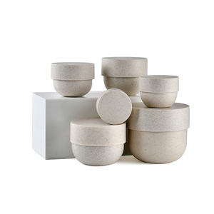 Récipients cosmétiques en paille de blé écologique 200g/500g Pot de crème en plastique pour l'emballage de lotion de soin de la peau de crème de visage de cheveux - Product Image 2