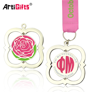 Medallas y trofeos de metal personalizados de diseño libre Race Sports Gold Award Custom Medal Ribbon - Product Image 1