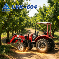 Tracteur 60 CV à transmission hydraulique, facile à utiliser, homologué CE EPA, pour entrepôts logistiques, 4x4, pneus tout-terrain, élevage de bétail