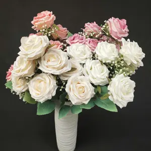Dekorasi Rumah 9 Kepala putri simulasi mawar buket bunga alat peraga fotografi dekorasi pernikahan grosir bunga