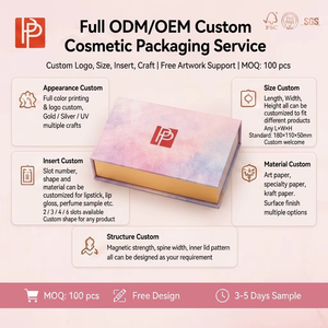 กล่องของขวัญเครื่องสำอางรูปทรงหนังสือแม่เหล็ก OEM ODM FSC ISO SGS ช่องเสียบสีทองที่กำหนดเอง500 - Product Image 4