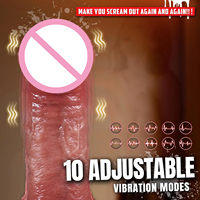 Masturbadores de pene supergruesos, Juguetes sexuales femeninos, empuje de calor, enorme goma de silicona líquida, consolador grande realista, vibrador para mujeres