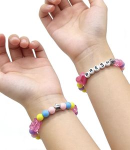 LC20260195 Braccialetto Elastico Personalizzato per Bambine con Iniziale Arcobaleno, Cuore e Orsetto - Product Image 3