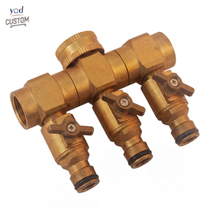 Yod personnalisé précision CNC pièces <span class=keywords><strong>de</strong></span> Service d'usinage 3 voies en laiton massif séparateur <span class=keywords><strong>de</strong></span> tuyau d'arrosage 3/4 pouces vanne d'arrosage connecteur en laiton - Product Image 4