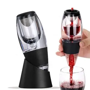 Hot Selling Wine Accessories Acrylic Red Air Aerating Strainer Magic Aerator Decanter Pourer Spout Set With Filters