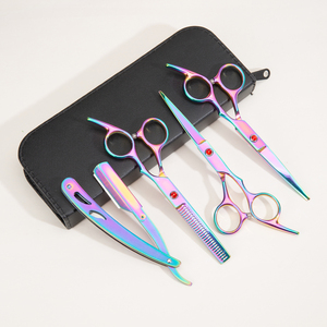 Biểu Tượng Tùy Chỉnh Chuyên Nghiệp Dao Cạo Râu Cạo Râu Thép Không Gỉ Mỏng Kéo Cắt Đường Cong Thẳng Cắt Kéo Bộ - Product Image 3