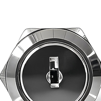 Interruptores de Llave HAOBO HB-19-22Y de 19mm, 2NO2NC, Latón y Plástico, 24V 3A IP40, Momentáneos, para Control Industrial y Electrónica Automotriz
