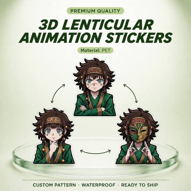 High Quality Decorative Motion Sticker Waterproof Changing Flip Cartoon Stickers 3D Lenticular Anime Car Stickers&Decals