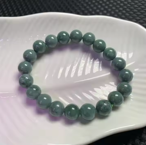 สร้อยข้อมือหยกหยกธรรมชาติแท้แบบพรีเมี่ยมสร้อยข้อมือลูกปัดน้ำสีฟ้าน้ำสีฟ้ากำไลข้อมือหยกทรงกลม