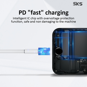 Câble de charge Type-C vers 8 broches - CM-8P, <span class=keywords><strong>coque</strong></span> ABS, charge rapide 3A, <span class=keywords><strong>cordon</strong></span> de données pour smartphones, tablettes et imprimantes (1 mètre) - Product Image 6