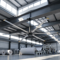 2m Niedriger Drehzahlbereich Stabile Funktion Wartungsarmer Axialer HVLS-Ventilator 5 Flügel Doppelkugellager Tastensteuerung 220V/110V/380V Ganzjährig