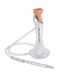 Shisha Hookah de luxe en aluminium, tuyau simple de 29CM, ustensile en verre, moyen