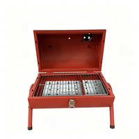 Barbecue rond au charbon de bois avec cendrier amovible et couvercle ventilé - Idéal pour les pique-niques, la plage et les fêtes dans le coffre de voiture