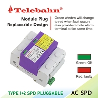 Parafoudre monophasé Telebahn TUV Iimp25kA AC SPD T1+T2 230V/350V 1P+N, parafoudre de surtension basse tension
