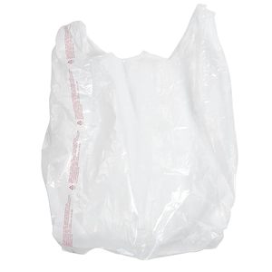 Grands sacs de courses en plastique jetables blancs (boîte de 500) - 18' x 8' x 30' - pour supermarchés et épiceries - Product Image 2