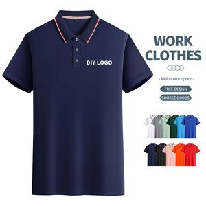 เสื้อโปโลกอล์ฟผู้ชาย ผ้าฝ้ายผสมโพลีเอสเตอร์ สีขาวดำล้วน แบบเรียบ  ปักลาย พิมพ์ลาย ออกแบบเองได้ - Product Image 2