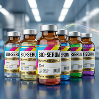 Étiquettes autocollantes personnalisées de haute qualité en vinyle pour flacons, impression CMJN couleur pleine, étiquettes d'emballage pour flacons de laboratoire