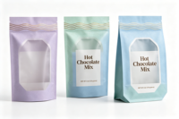 Sachet à épices réutilisable en film polyester de qualité alimentaire, avec fermeture éclair, pour thé et café, surface mate, transparent d'un côté