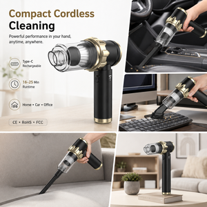เครื่องดูดฝุ่นแบบมือถือไร้สาย 15KPa Brushless พร้อมไส้กรอง HEPA กำลังไฟ 65W 4-in-1 ใช้เป่าฝุ่นในรถยนต์ พร้อมฟังก์ชั่นสูบลมและปล่อยลม แบตเตอรี่ 7.4V รับผลิตแบบ OEM ODM - Product Image 3