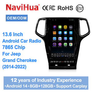 Navihua para Jeep Grand Cherokee 2014-2022, Pantalla Tesla, Reproductor Multimedia Carplay, Unidad Estéreo, Radio, Actualización de Unidad Principal Interior - Product Image 1