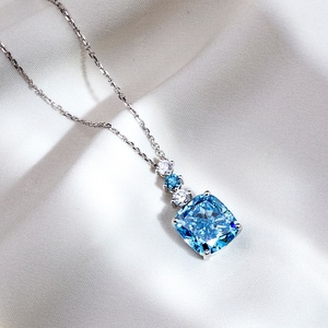 <b>Necklace</b> Jewelry MSN-906 PT950 Pendant <b>Necklace</b> Cushion Cut Lab Grown Diamond Luxury <b>Necklace</b> - Product Image 3