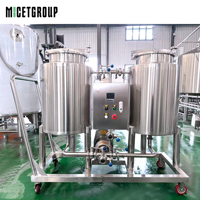 Chariot CIP mobile 50L à 2 réservoirs en acier inoxydable 304 pour le nettoyage in situ et la désinfection de produits détergents, pour la désinfection des réservoirs de brasserie, des réservoirs de boissons et des conduites