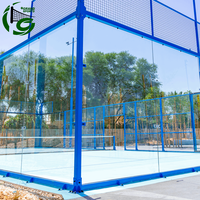Pista de Pádel Panorámica con Marco Azul, Color Personalizado OEM/ODM, Precio de Fábrica, Cancha de Pádel Premium, Equipamiento para Pista de Pádel