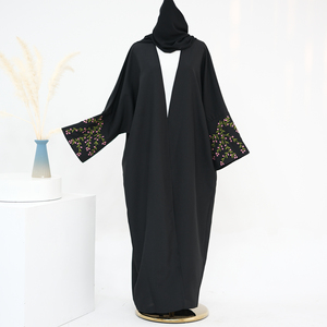 2025 nuovo Eid Abaya disegna Kimono ricamato a fiori abiti Abaya da <span class=keywords><strong>donna</strong></span> musulmani modesti abiti islamici Abaya - Product Image 6