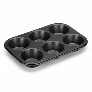 Stampo in acciaio antiaderente per 6 muffin della gamma "Moka" (Ibili 823200) - Product Image 2