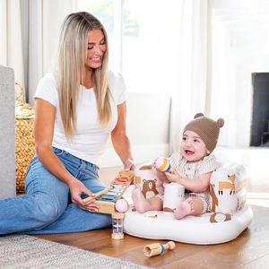 Silla inflable para bebé con arnés de seguridad, bomba incorporada y base antideslizante – Asiento para bebés de 3 a 36 meses, portátil - Product Image 3