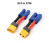 Câble adaptateur Amass EC5 mâle vers XT60 femelle plaqué or 12 AWG, cordon d'extension de chargeur authentique