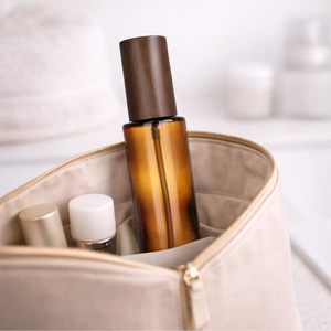 Custom logo 60ml 80ml 100ml 130ml <b>Amber</b> Spray Lotion <b>Bottle</b> <b>Glass</b> Lotion Jar Luxury <b>Glass</b> Cosmetic <b>Bottles</b> with Dark Wood Caps - Product Image 4