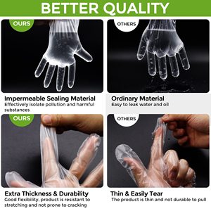 <span class=keywords><strong>100</strong></span> Guantes Desechables de Plástico Transparente de PE, Impermeables y Ligeros, para Uso en la Cocina - Product Image 4